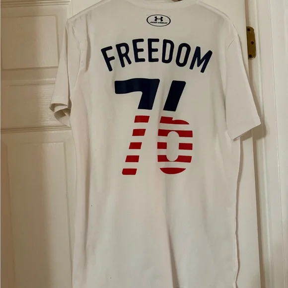 Under Armour White USA T-Shirt - Picture 2 of 3